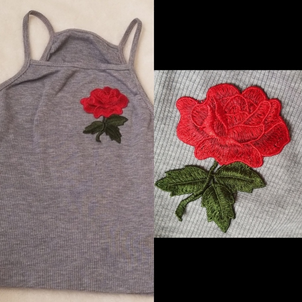 Grey Rose Top